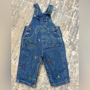 Vintage B.T. Kids Bib Overalls Embroidered Tools Mechanic Hammer Wrench 6-9 M